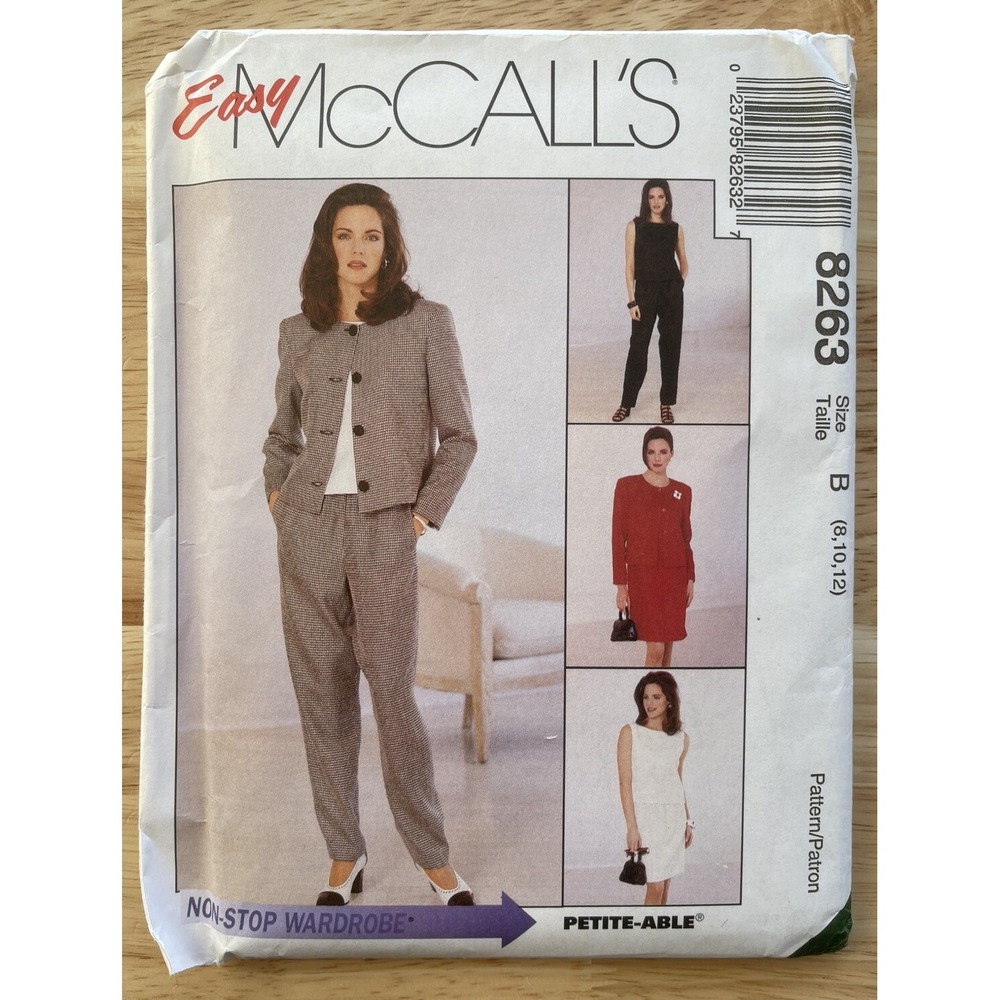 Vintage McCall's Pattern 8263 Misses' Jacket Dress or Top Pants Size 8-12
